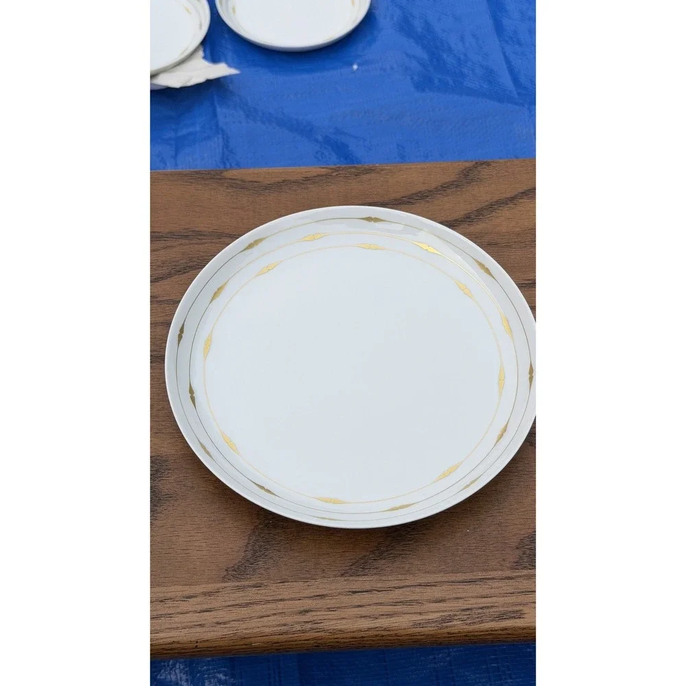 12 Rosenthal Studio-Linie Porcelain Dinner Plates Gold Trim Germany‎